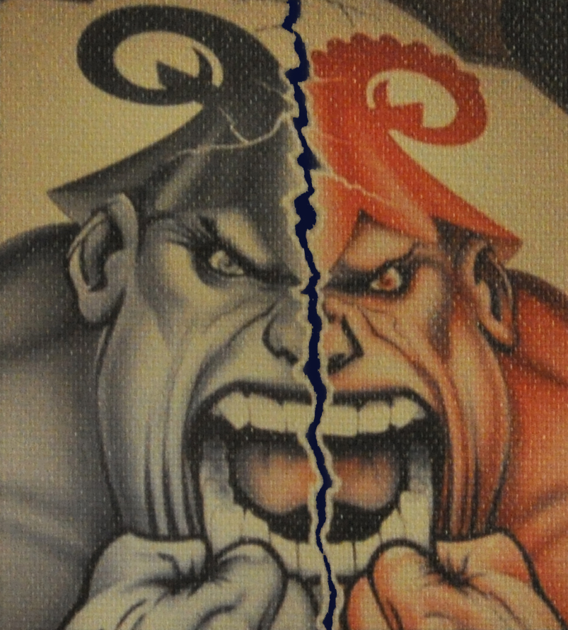 Ausschnitt aus einer Fasnachtslaterne der Muggedätscher